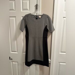J. Crew Elegant Gray and Black Colorblock Dress